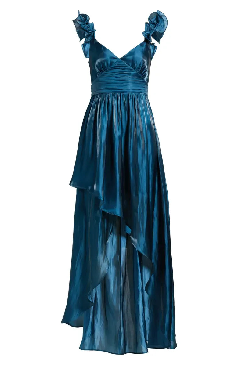 Beautiful Timeless Special Occasion Sophisticated Elegant Red Satin A-Line Sleeveless Prom Dress