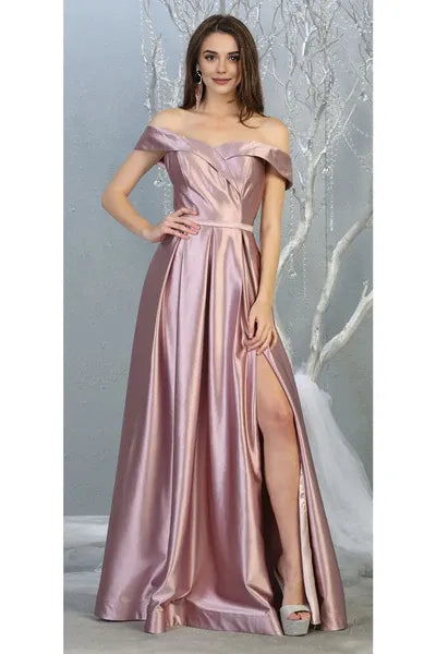 Refined Beautiful Timeless Elegant Rose Gold Satin A-Line Sleeveless Floor-Length Prom Dress