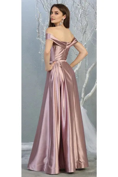 Refined Beautiful Timeless Elegant Rose Gold Satin A-Line Sleeveless Floor-Length Prom Dress
