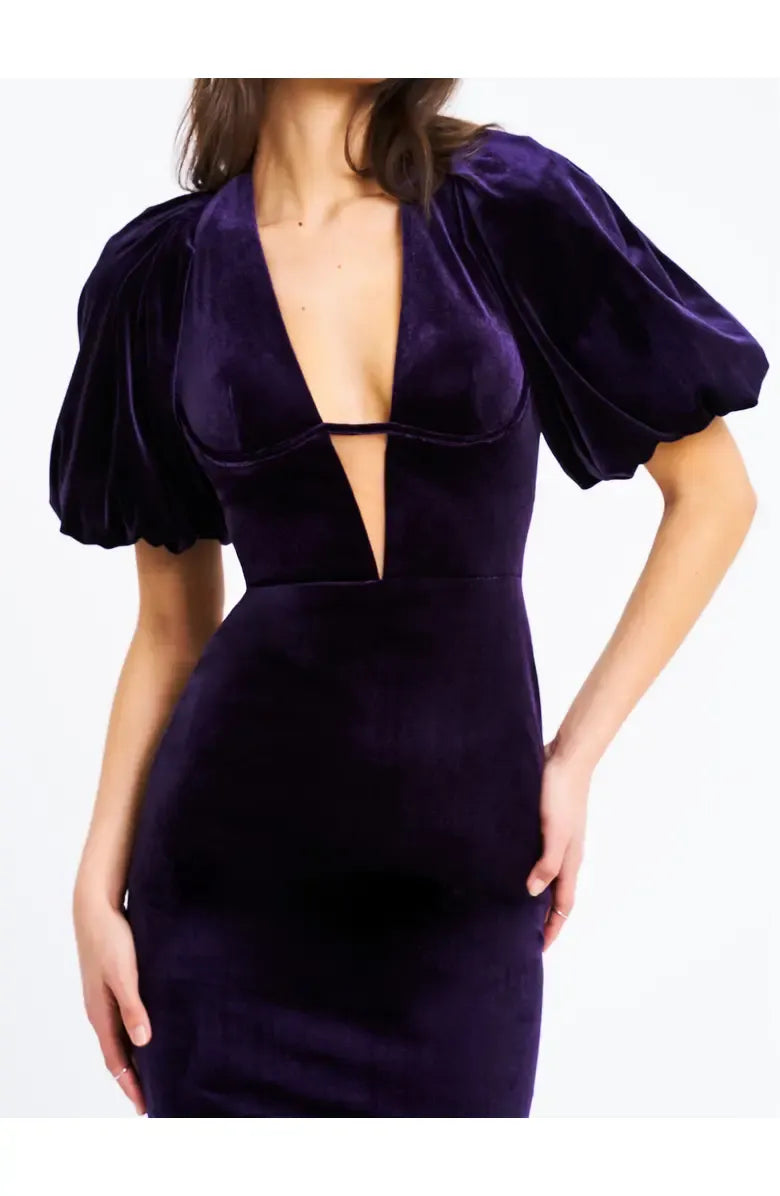 Beautiful Timeless Special Occasion Sophisticated Graceful Elegant Purple Velvet Sheath Prom Dress