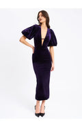 Beautiful Timeless Special Occasion Sophisticated Graceful Elegant Purple Velvet Sheath Prom Dress