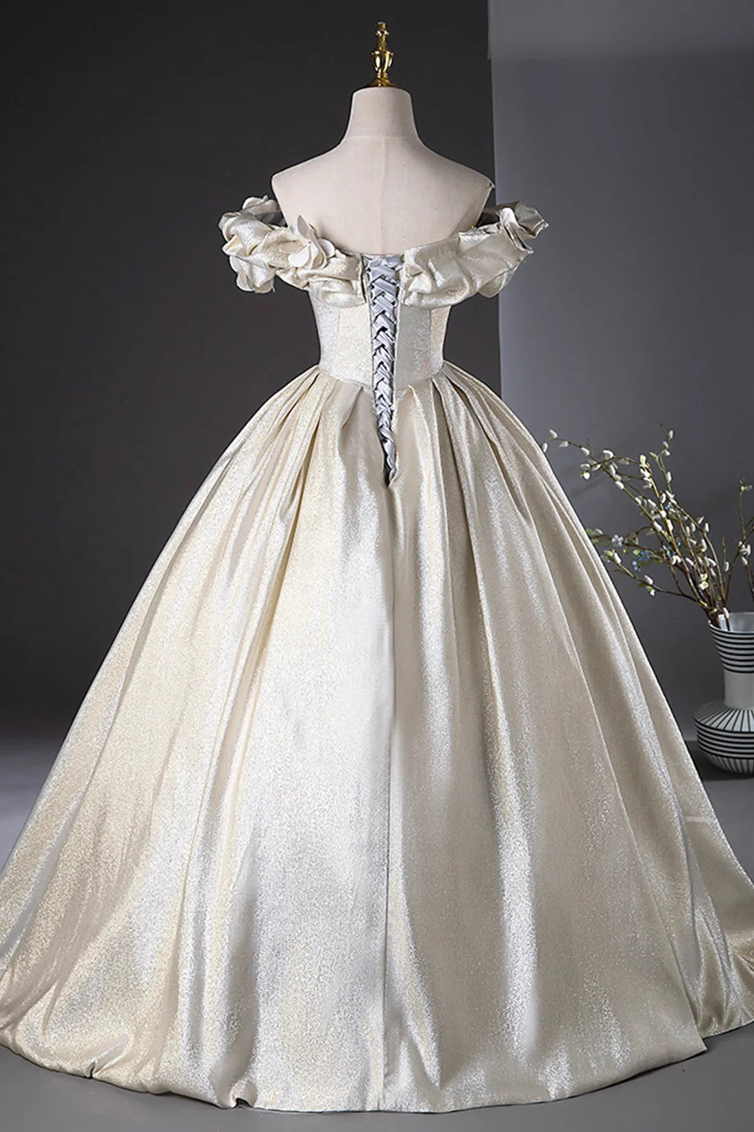 Champagne Long Prom Dress Beautiful A-Line Party Dress