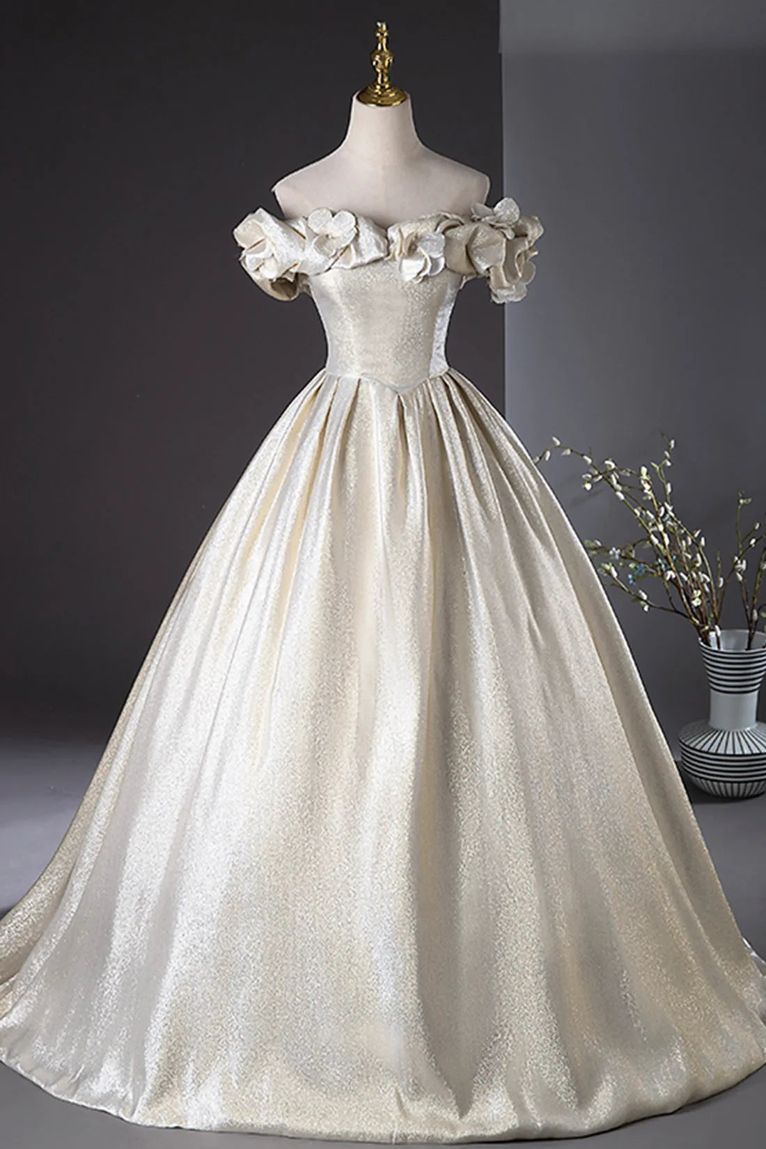 Champagne Long Prom Dress Beautiful A-Line Party Dress
