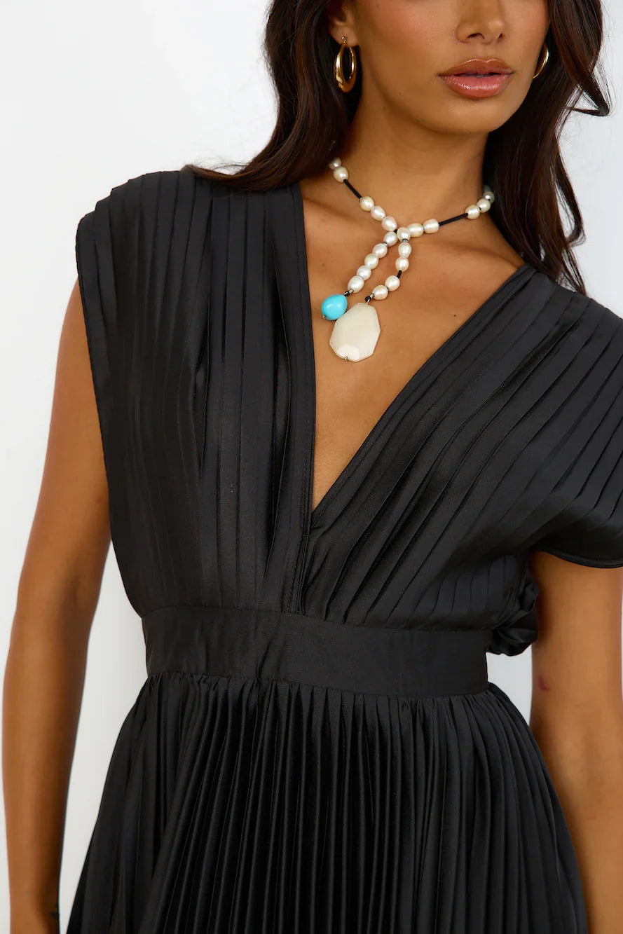 Special Occasion Sophisticated Graceful Stylish Refined Elegant Black A-Line Sleeveless Prom Dress