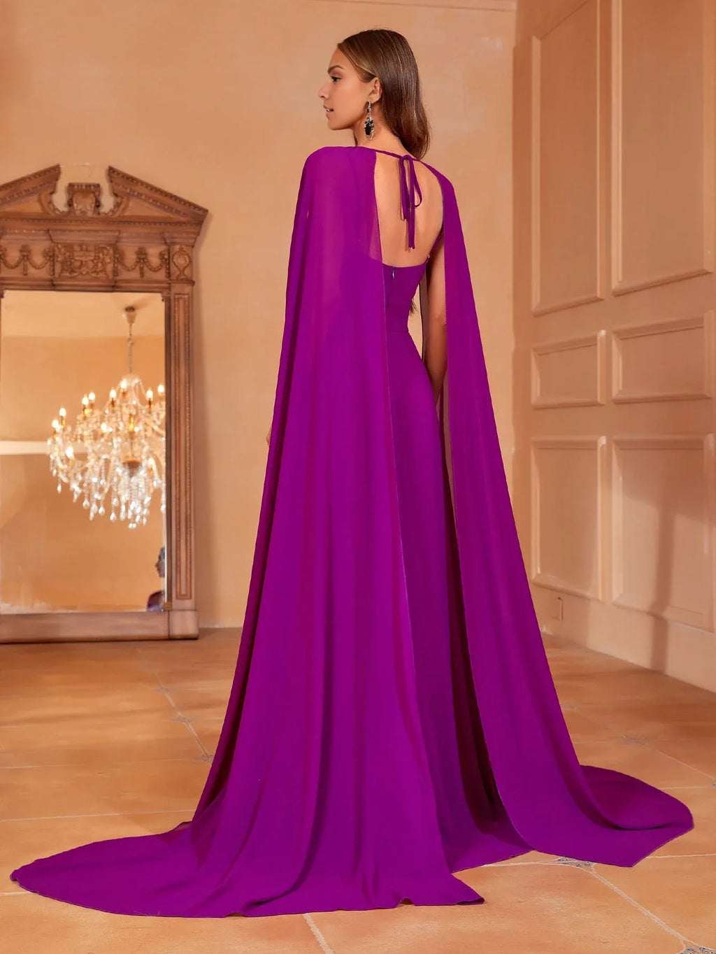Refined Beautiful Timeless Chic Elegant Red Chiffon A-Line Sleeveless Floor-Length Prom Dress
