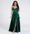 Special Occasion Sophisticated Elegant Emerald Green Satin A-Line Sleeveless Floor-Length Prom Dress
