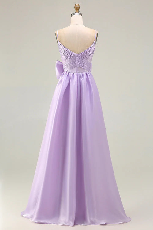 Beautiful Timeless Special Occasion Sophisticated Graceful Elegant Lavender Satin Sleeveless Prom Dress