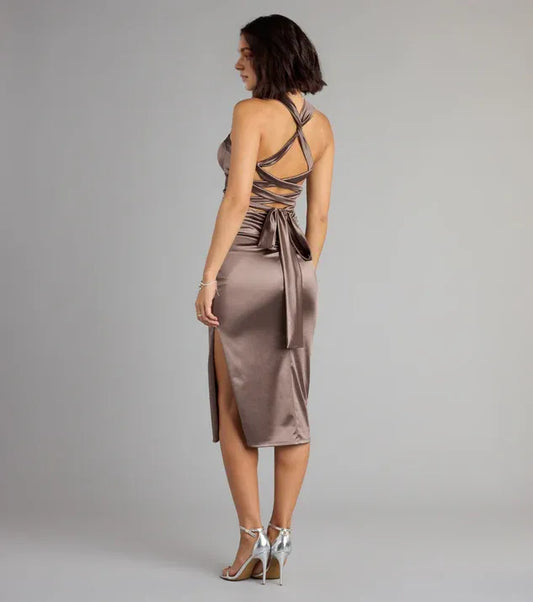 Beautiful Timeless Special Occasion Elegant Lace Bodycon Sweetheart Sleeveless Tea-Length Prom Dress