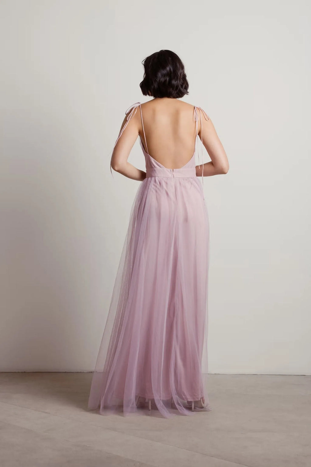 Burgundy Charming A-Line Deep V-Neck Sleeveless Open Back Floor-Length High-Slit Prom Dresses