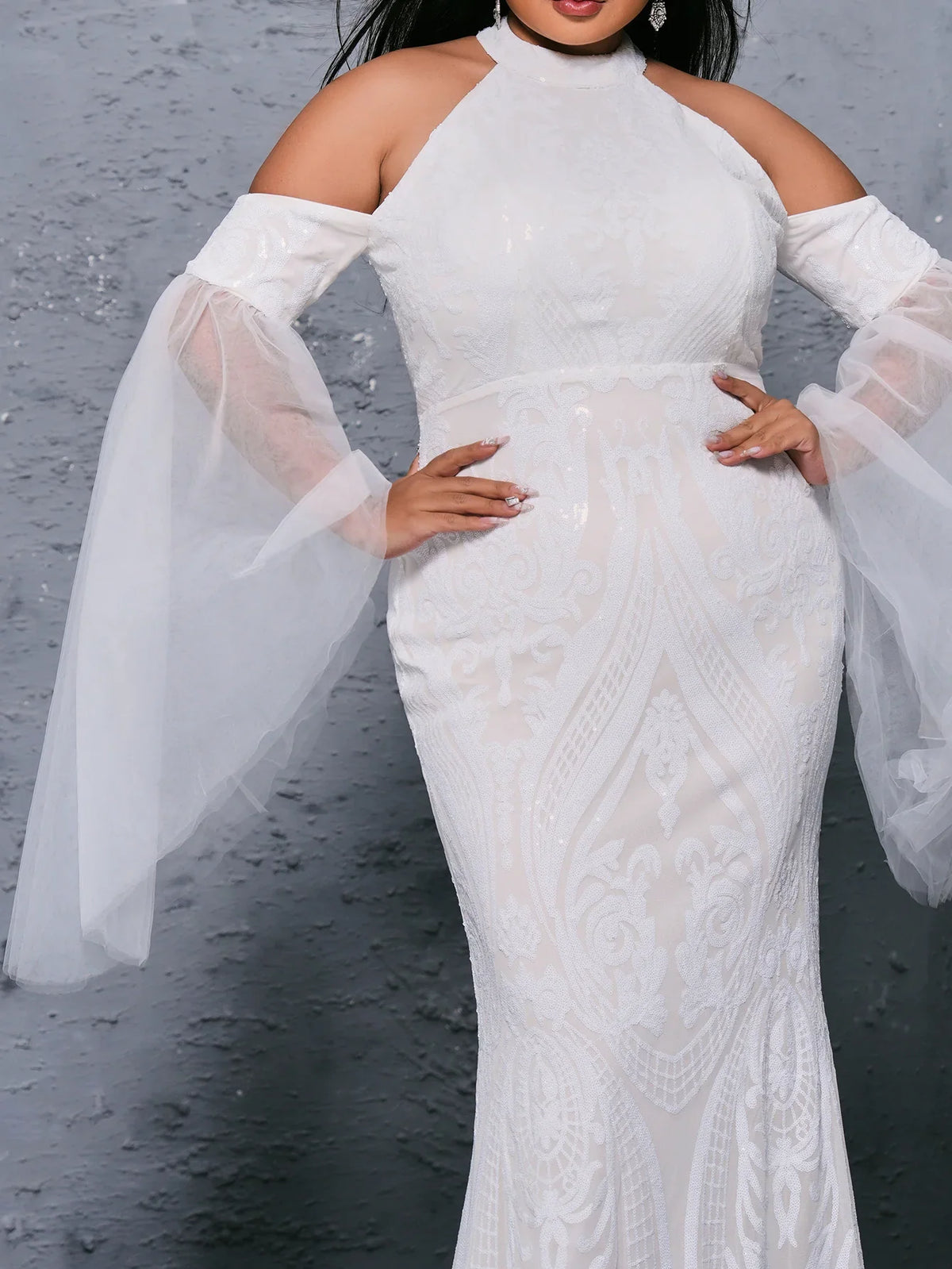 Special Occasion Sophisticated Graceful Stylish Refined Beautiful Elegant White Lace Mermaid Prom Dress