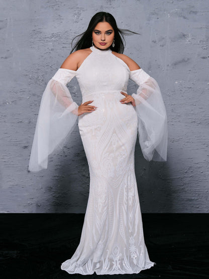 Special Occasion Sophisticated Graceful Stylish Refined Beautiful Elegant White Lace Mermaid Prom Dress