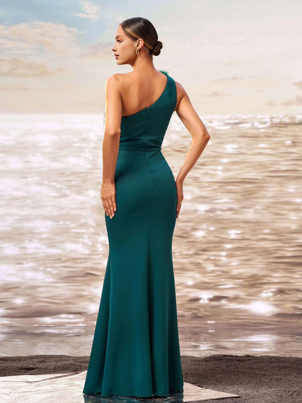 Refined Beautiful Timeless Special Occasion Elegant Teal Mermaid Sleeveless Floor-Length Prom Dress