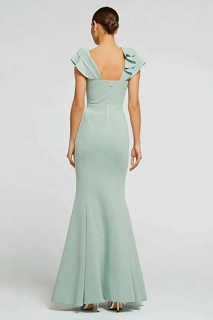 Special Occasion Sophisticated Graceful Stylish Refined Beautiful Elegant Green Mermaid Sleeveless Prom Dress