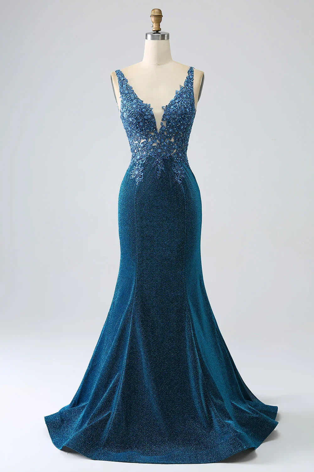 Beautiful Timeless Special Occasion Elegant Red Lace Mermaid V-Neck Sleeveless Prom Dress