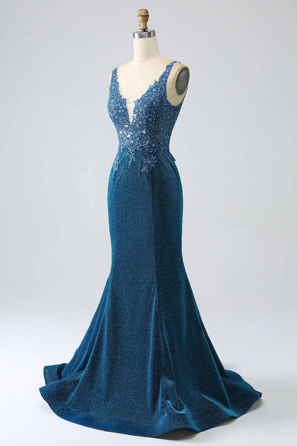 Beautiful Timeless Special Occasion Elegant Red Lace Mermaid V-Neck Sleeveless Prom Dress