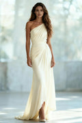 Refined Beautiful Timeless Special Occasion Elegant Gold Chiffon Sheath Sleeveless Prom Dress
