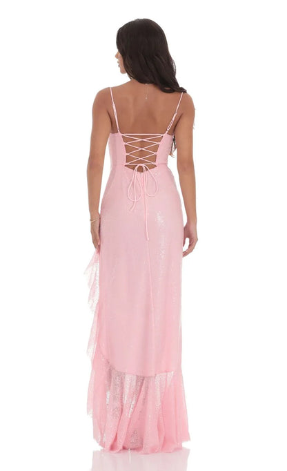 Sophisticated Graceful Stylish Elegant Lace Sheath Square Neck Sleeveless Floor-Length Prom Dress