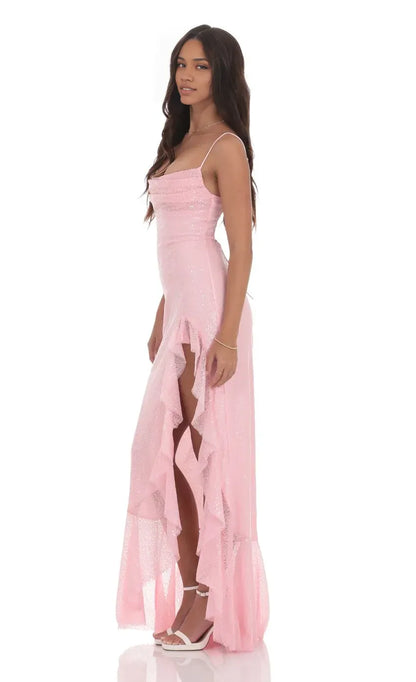 Sophisticated Graceful Stylish Elegant Lace Sheath Square Neck Sleeveless Floor-Length Prom Dress