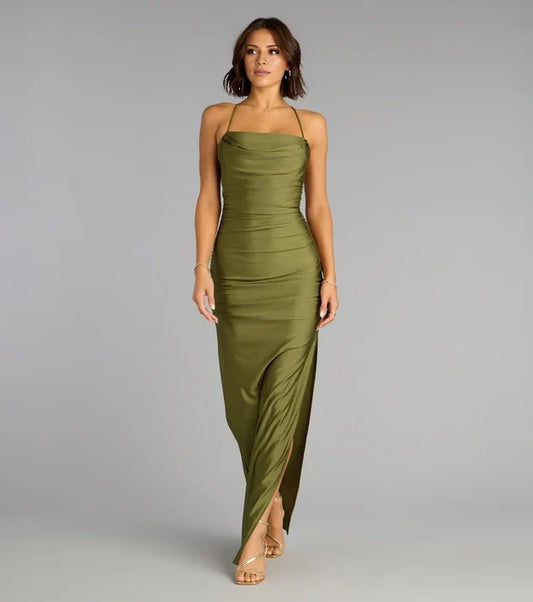 Elegant Sheath Classic-Neck Sleeveless Open-Back Mini-Length Prom Formal Dress
