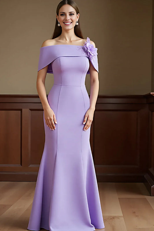 Beautiful Timeless Elegant Lavender Sheath Backless Floor-Length Mother of the Bride Dress