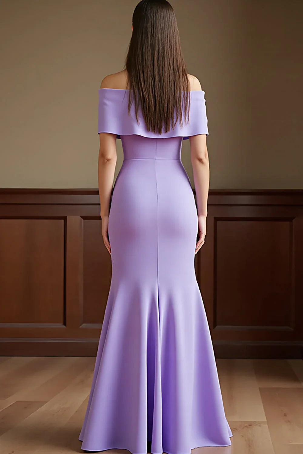 Beautiful Timeless Elegant Lavender Sheath Backless Floor-Length Mother of the Bride Dress