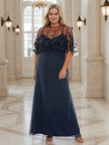 Graceful Stylish Refined Beautiful Elegant Navy Blue Chiffon Sheath Sleeveless Prom Dress
