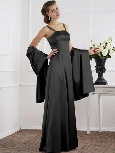 Elegant Red Beaded A-Line Classic-Neck Sleeveless Classic-Back Floor-Length Mother-of-the-Bride Dress