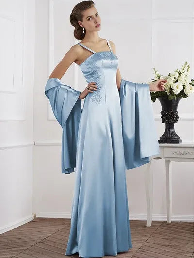 Elegant Red Beaded A-Line Classic-Neck Sleeveless Classic-Back Floor-Length Mother-of-the-Bride Dress