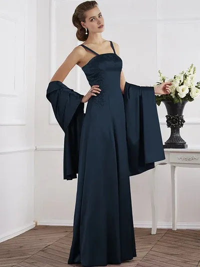 Elegant Red Beaded A-Line Classic-Neck Sleeveless Classic-Back Floor-Length Mother-of-the-Bride Dress