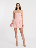 Pink A-line Strapless Sweetheart 3D Floral Back Zip Mini Homecoming Dress