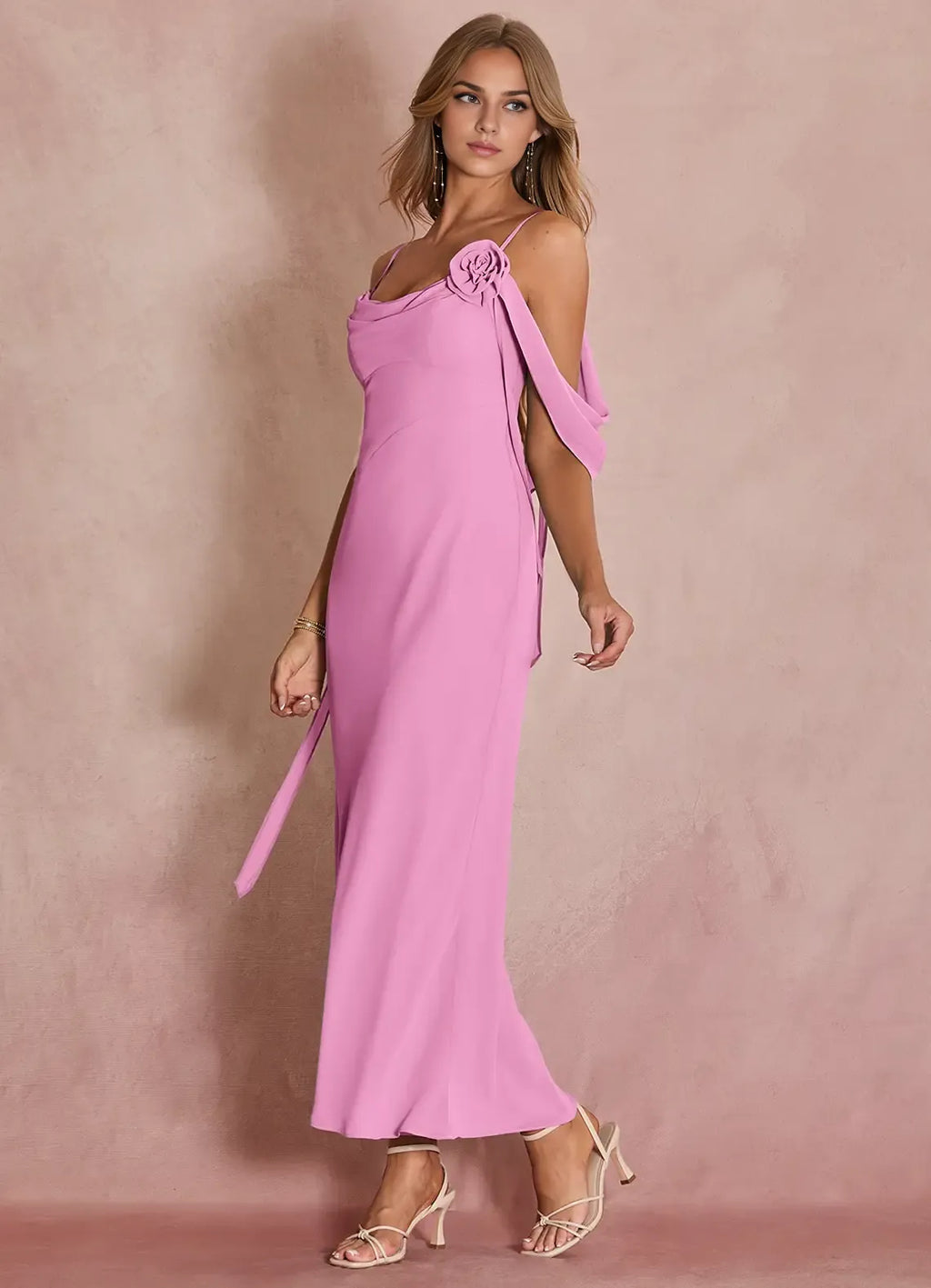 Special Occasion Sophisticated Graceful Stylish Elegant Green Sheath Off-The-Shoulder Sleeveless Evening Dress