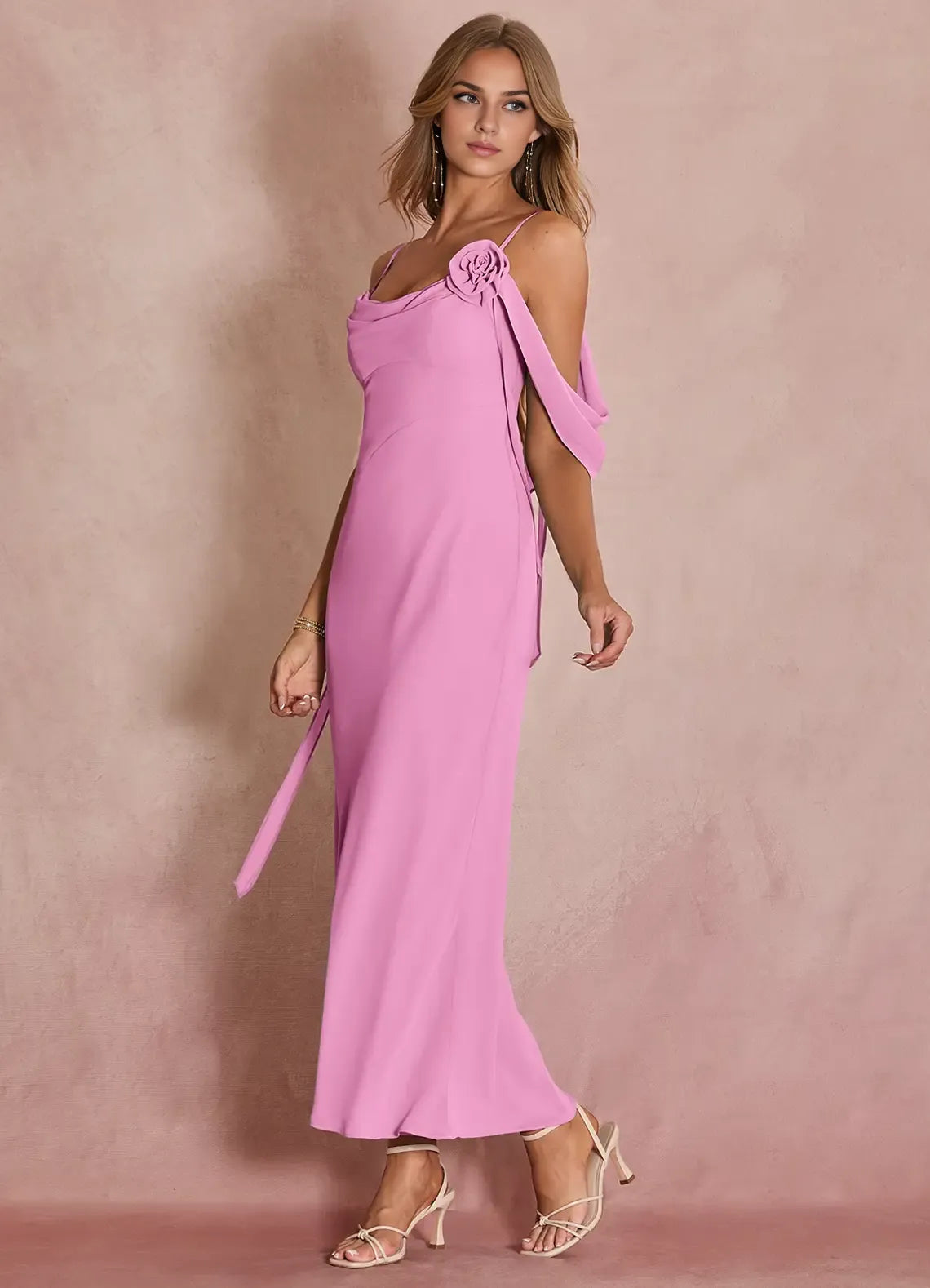 Special Occasion Sophisticated Graceful Stylish Elegant Green Sheath Off-The-Shoulder Sleeveless Evening Dress