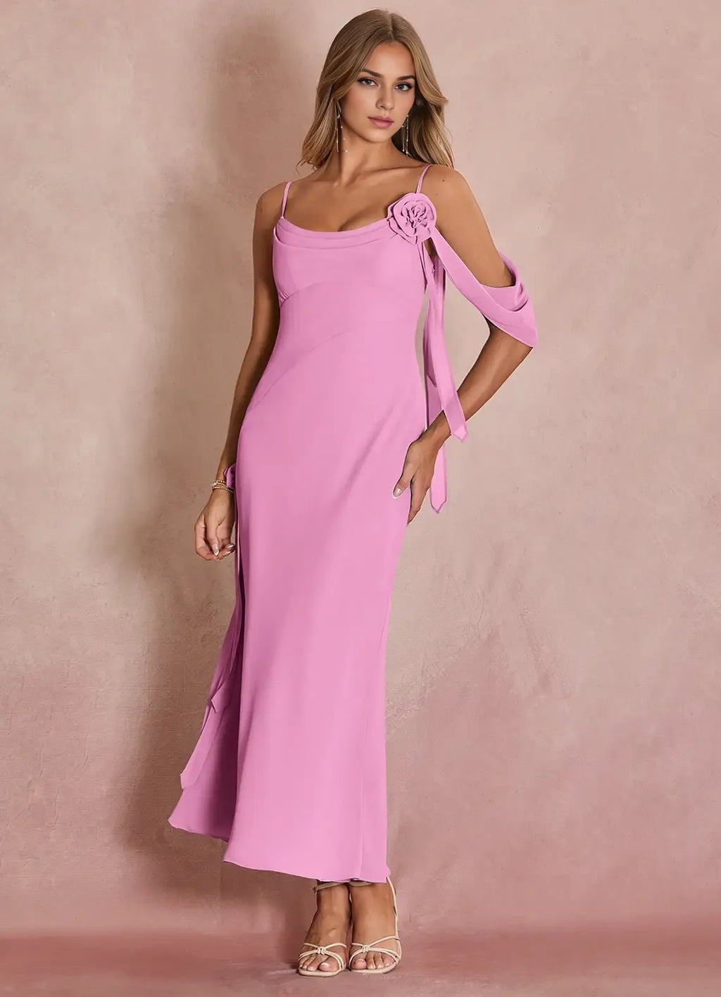 Special Occasion Sophisticated Graceful Stylish Elegant Green Sheath Off-The-Shoulder Sleeveless Evening Dress