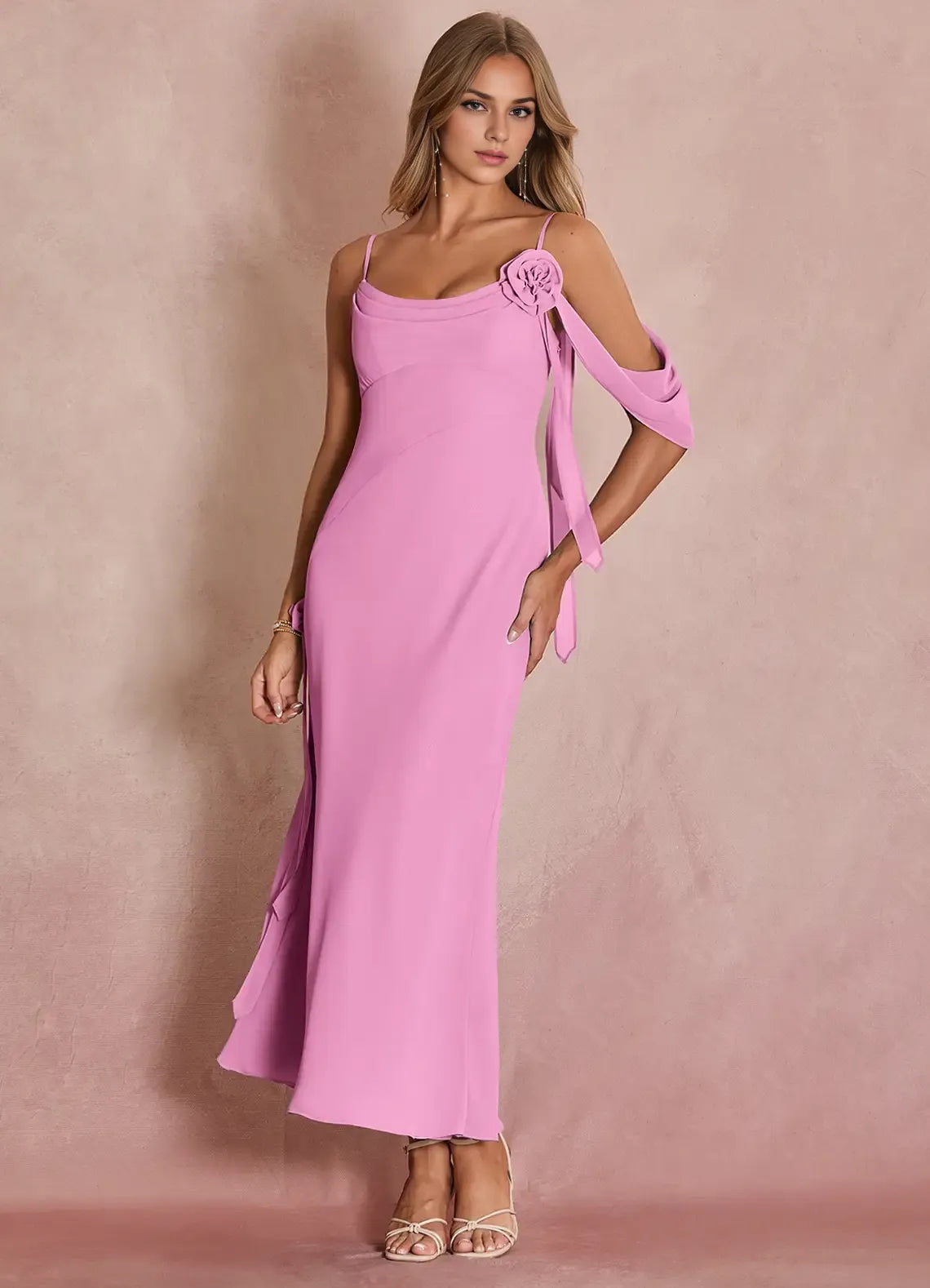 Special Occasion Sophisticated Graceful Stylish Elegant Green Sheath Off-The-Shoulder Sleeveless Evening Dress