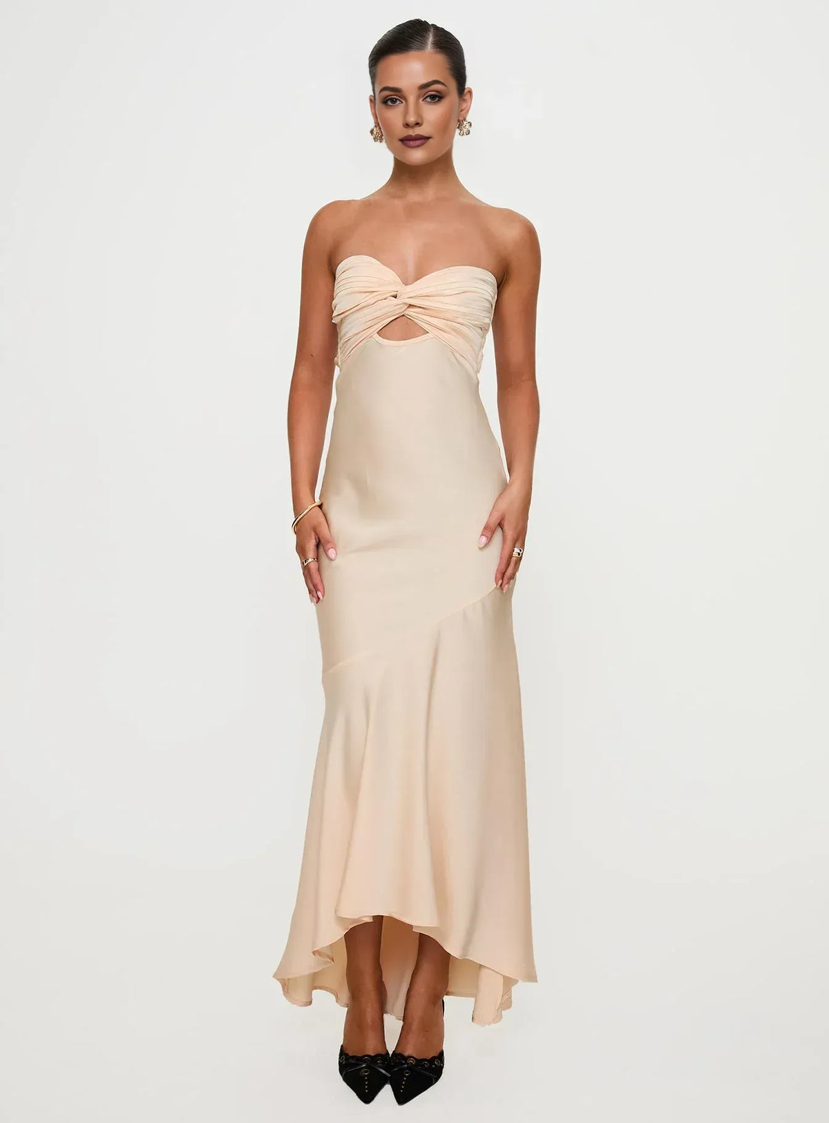 Timeless Special Occasion Sophisticated Graceful Elegant Satin Sweetheart Sleeveless Floor-Length Prom Dress