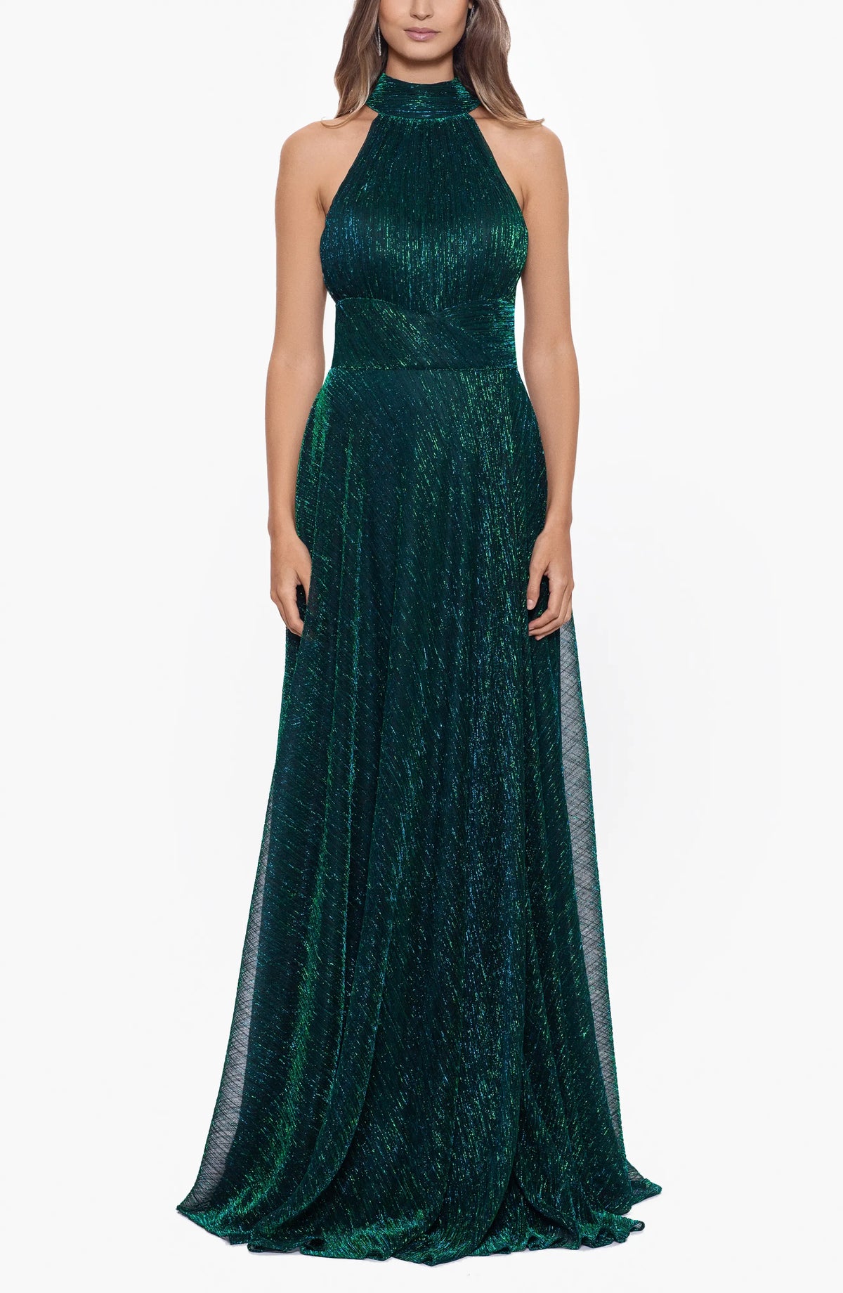 Beautiful Timeless Special Occasion Elegant Emerald Green A-Line Halter Sleeveless Prom Dress