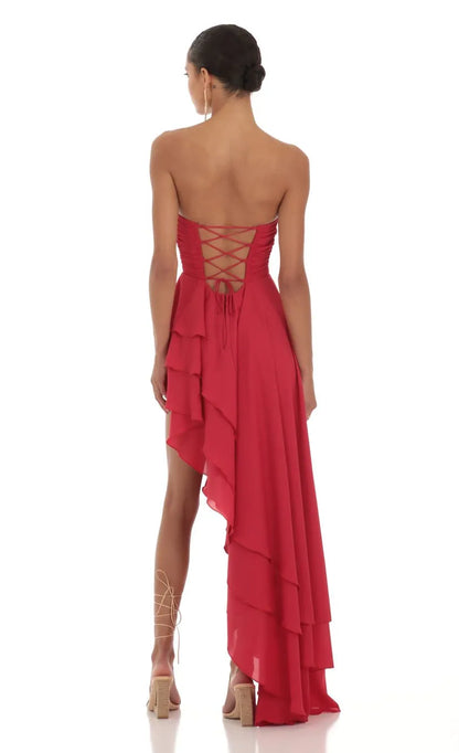 Special Occasion Sophisticated Graceful Stylish Elegant A-Line Strapless Sleeveless Floor-Length Prom Dress