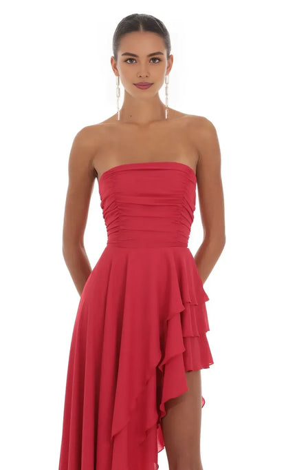 Special Occasion Sophisticated Graceful Stylish Elegant A-Line Strapless Sleeveless Floor-Length Prom Dress