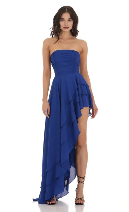 Special Occasion Sophisticated Graceful Stylish Elegant A-Line Strapless Sleeveless Floor-Length Prom Dress