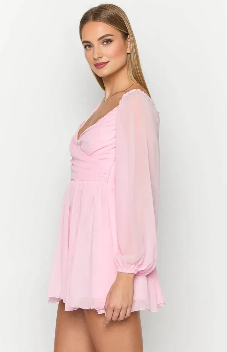 Graceful Stylish Refined Beautiful Timeless Elegant A-Line Long Sleeve Long Homecoming Dress