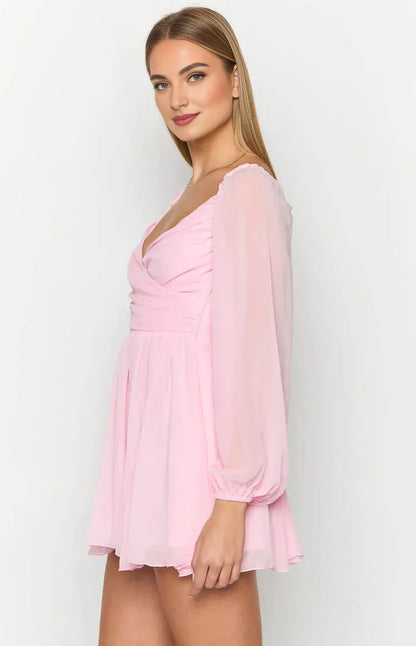 Graceful Stylish Refined Beautiful Timeless Elegant A-Line Long Sleeve Long Homecoming Dress