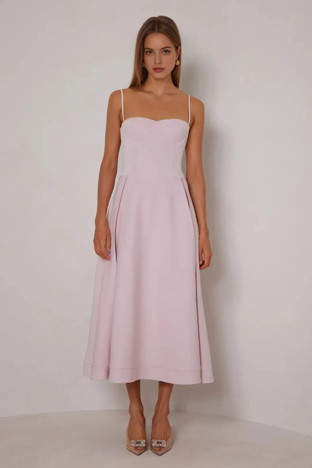 Sweetheart Neck Spaghetti Strap Open Back Back Zip Midi Length Prom Dresses