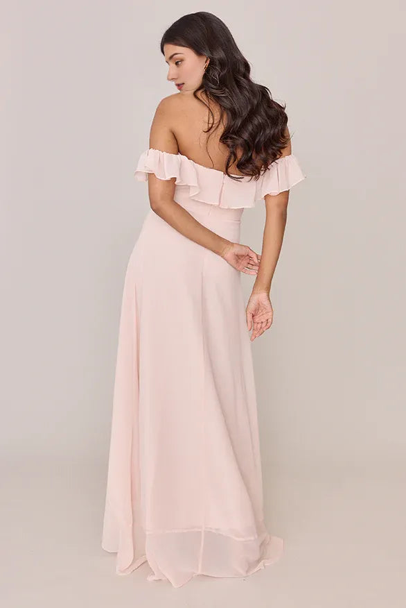 Timeless Special Occasion Elegant Blush Pink Chiffon A-Line Sweetheart Sleeveless Bridesmaid Dress