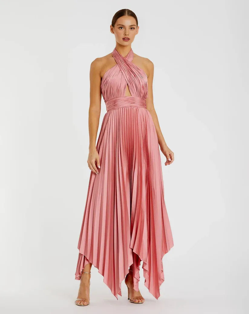 Refined Beautiful Timeless Special Occasion Elegant Olive Green Halter Sleeveless Prom Dress