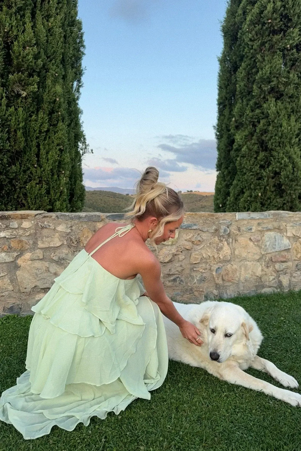 Refined Beautiful Timeless Elegant Sage Green Lace Halter Sleeveless Floor-Length Prom Dress