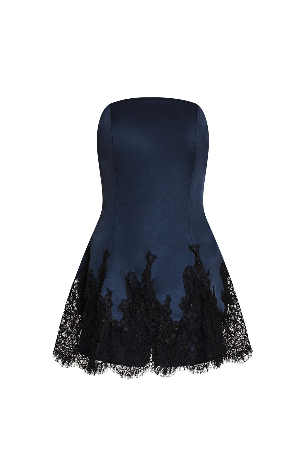 Refined Beautiful Timeless Chic Elegant Black Satin Strapless Sleeveless Mini Homecoming Dress