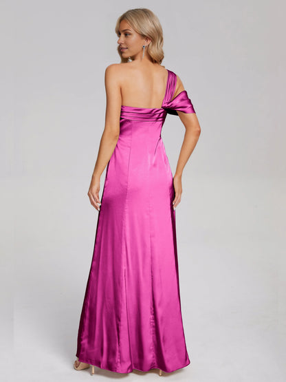 Stylish Refined Beautiful Timeless Chic Elegant Black Satin Sheath Sleeveless Prom Dress