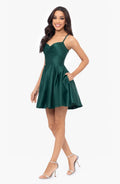 Green Emerald Homecoming Dress Sweetheart Ruched Bodice Flared Skirt for Back to School Formals