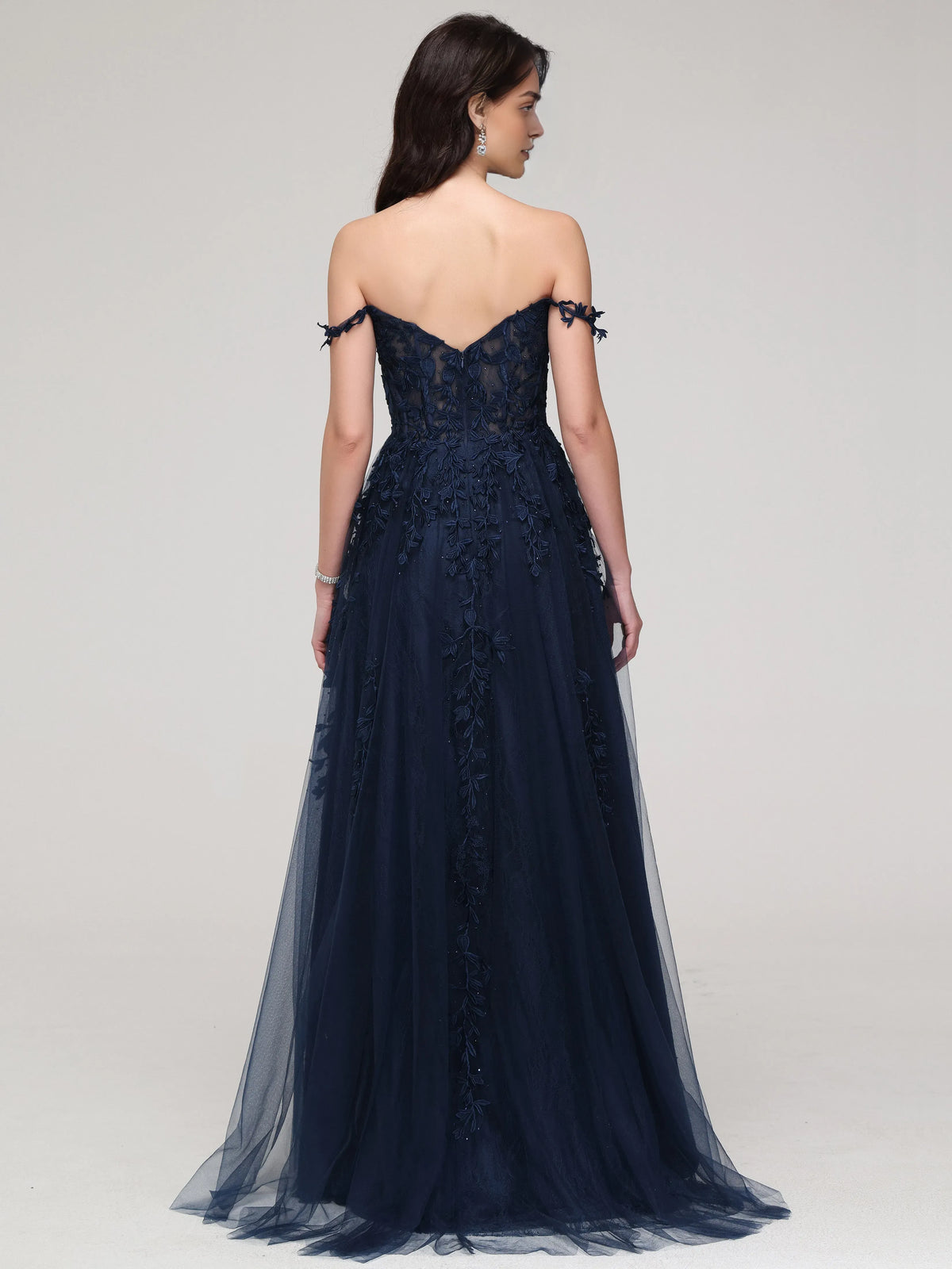 Appliques Long Formal Wedding Guest Dresses