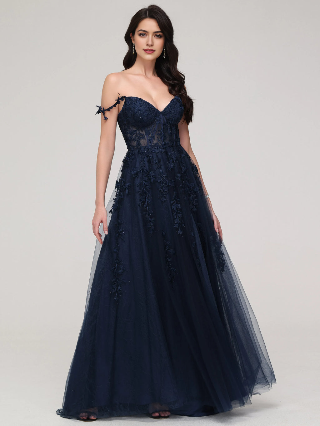 Appliques Long Formal Wedding Guest Dresses